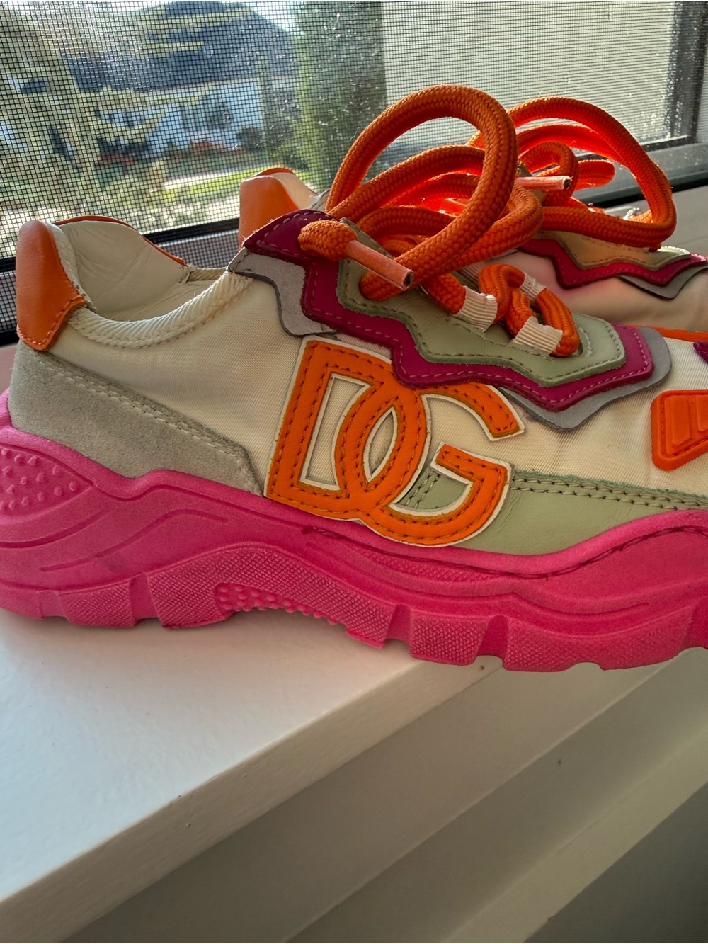 Dolce & Gabbana Kids Pink, Orange & Cream Chunky Sneakers - Picture 5 of 11